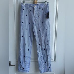 Polo Ralph Lauren | Pinstripe all over horse print | Boys 14| NWT